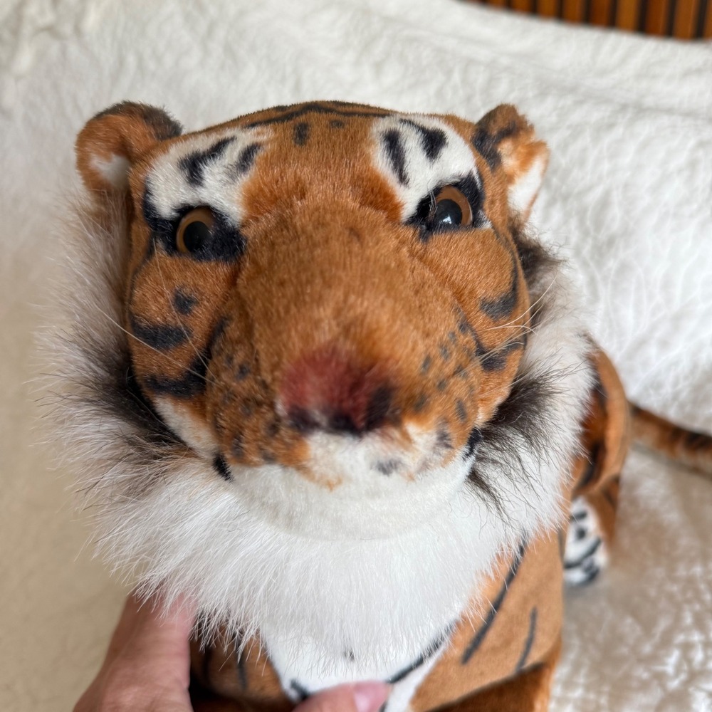 Toy Works LLC Realistic Bengal Tiger Plush Stuffed Animal 27" Large Laying Tiger - Picture 6 of 10